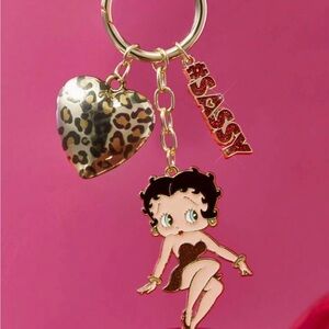 Betty boop leopard bag charm